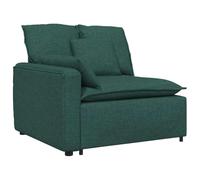 vidaXL Module d'extrémité d'accoudoir de canapé modulaire avec Coussins Vert foncé 100 cm