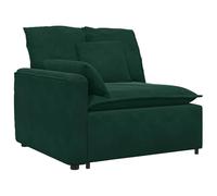 vidaXL Module d'extrémité d'accoudoir de canapé modulaire avec Coussins Vert foncé 100 cm