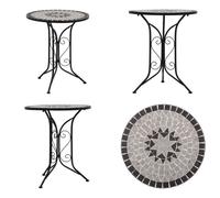 vidaXL Mosaïque Table de bistrot Gris 61 cm Céramique - Table - Tables - Table mosaïque