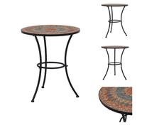 vidaXL Mosaïque Table de bistrot Orange / Gris 60 cm Céramique - Tables de jardin