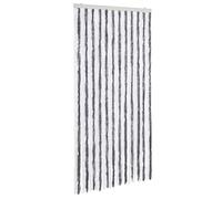 vidaXL Rideau anti-insectes gris et blanc 100x220 cm chenille