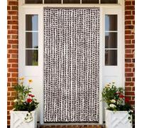 Moustiquaire Marron et blanc 100x220 cm Chenille Blanc G