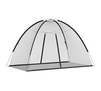 vidaXL Moustiquaire mongole avec Portes 220 Maille Noir 200x120x130 cm, moustiquaire pour lit, moustiquaire Portable, moustiquaire Pliable