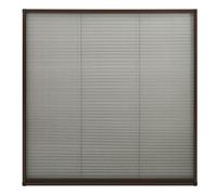 vidaXL Moustiquaire plissée pour fenêtre aluminium brun 120x120 cm