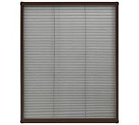 vidaXL Moustiquaire plissée pour fenêtre Aluminium Marron 80x100 cm