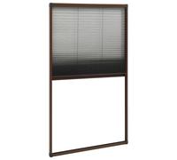 vidaXL Moustiquaire plissée pour fenêtre Aluminium Marron 80x160 cm
