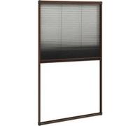 vidaXL Moustiquaire plissée pour fenêtre Aluminium Marron 80x160 cm