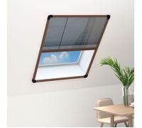 vidaXL Moustiquaire plissée pour fenêtre Aluminium Marron 60x80 cm