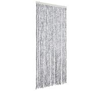 vidaXL Moustiquaire Rideau de Porte Protection Contre Insectes Chenille Ecran contres Mouches Moustiques Imperméable Maison Mobile Caravane 90x220 cm Blanc et Gris