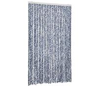 vidaXL Rideau anti-insectes bleu et blanc 118x220 cm chenille