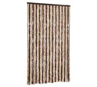 vidaXL Moustiquaire, Rideau d'Insectes de Porte, Rideau contre Mouches Extérieur Maison, Beige et Marron Clair 118x220 cm Chenille