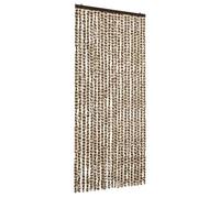 vidaXL Rideau anti-insectes beige et marron 90x220 cm chenille
