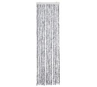 vidaXL Moustiquaire rideau de porte Chenille contre mouches et moustiques Blanc et gris 56x200 cm
