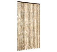vidaXL Moustiquaire Rideau d'Insectes de Porte Rideau Contre Mouches Moustiques Caravane Extérieur Maison Mobile Beige 120x220 cm Chenille