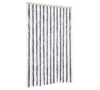 vidaXL Rideau anti-insectes gris et blanc 118x220 cm chenille