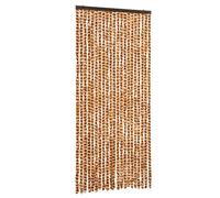 vidaXL Moustiquaire Rideau d'Insectes de Porte Rideau Contre Mouches Moustiques Caravane Extérieur Ocre et Blanc 90x220 cm Chenille