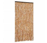vidaXL Rideau moustiquaire ocre et blanc 100x220 cm chenille