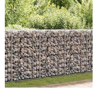 vidaXL Mur en gabion acier galvanisé 50x20x100 cm avec couvercles argenté