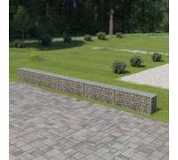 vidaXL Mur à gabion Couvercles en acier galvanisé 600x30x50 cm Jardin Terrasse