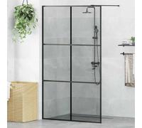 vidaXL Paroi de douche Walk-in Noir 115 x 195 cm Verre trempé