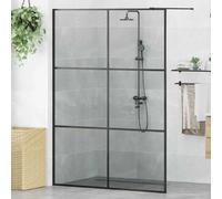 vidaXL Paroi de douche Walk-in Noir 140 x 195 cm Verre trempé