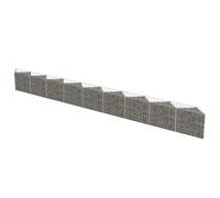 vidaXL Mur de gabion 630 x 30 x 50 cm Acier galvanisé argenté rectangulaire
