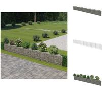 vidaXL Mur de gabions Acier galvanisé 450×30×50 cm - Panneaux de clôture