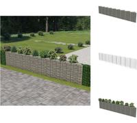 vidaXL Mur de gabions Acier galvanisé 630×30×100 cm - Panneaux de clôture