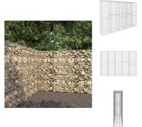 vidaXL Mur de gabions avec couverture Acier galvanisé 300 x 50 x 200 cm - Panneaux de clôture