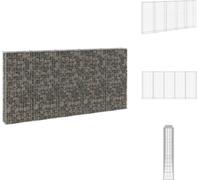 vidaXL Mur de gabions avec couverture Acier galvanisé 300x30x150 cm - Panneaux de clôture