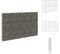 vidaXL Mur de gabions avec couverture Acier galvanisé 300x30x200 cm - Panneaux de clôture
