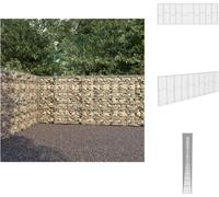 vidaXL Mur de gabions avec couverture Acier galvanisé 600×30×200 cm - Panneaux de clôture