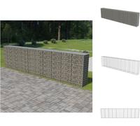 vidaXL Mur de gabions avec couverture Acier galvanisé 600×50×150 cm - Panneaux de clôture