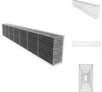 vidaXL Mur de gabions avec couverture Acier galvanisé 600x50x100 cm - Panneaux de clôture