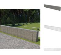 vidaXL Mur de gabions avec couverture Acier galvanisé 900×50×150 cm - Panneaux de clôture