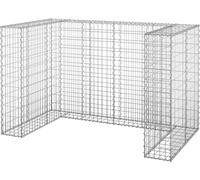 vidaXL Mur en gabion pour poubelles Acier galvanisé 180 x 100 x 110 cm