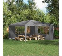 vidaXL Mur de tente de fête 2 pcs 400 x 195 cm Gris clair PE et acier 42033029
