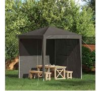vidaXL Mur de tente de fête 2 pcs Anthracite 200 x 195 cm PE et acier 42033013