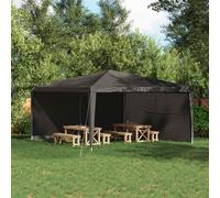 Vidaxl Mur De Tente De Fête 2 Pcs Anthracite 400 X 195 Cm Pe Et Acier