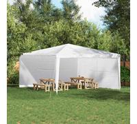 Vidaxl Mur De Tente De Fête 2 Pcs Blanc 400 X 195 Cm Pe Et Acier