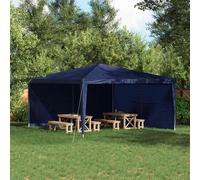 Vidaxl Mur De Tente De Fête 2 Pcs Bleu 400 X 195 Cm Pe Et Acier