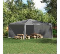 vidaXL Mur de tente de fête 2 pcs Gris clair 400 x 195 cm PE et acier 42033031