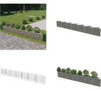 vidaXL Mur en gabion Acier galvanisé 450×30×50 cm - Mur en gabion - Mur en gabion - Panier à planter en gabion