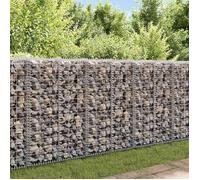 vidaXL Mur à gabion avec couvercles Acier galvanisé