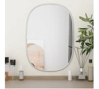 vidaXL Mural Miroir de Maquillage Coiffeuse Cosmétique Décoration de Chambre à Coucher Salle de Bain Salon Intérieur Argenté 50x35 cm