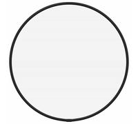 vidaXL Mural Miroir de Maquillage Coiffeuse Cosmétique Décoration de Chambre à Coucher Salle de Bain Salon Intérieur Noir Ø 30 cm Rond