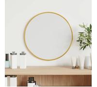 vidaXL Mural Miroir de Maquillage Coiffeuse Cosmétique Décoration de Chambre à Coucher Salle de Bain Salon Intérieur Doré Ø 30 cm Rond