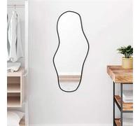 vidaXL Mural Miroir de Maquillage Coiffeuse Cosmétique Décoration de Chambre à Coucher Salle de Bain Salon Intérieur Noir 348267 Noir G