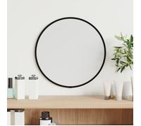 vidaXL Miroir mural de maquillage - Rond - Noir - Ø 30 cm