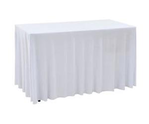 vidaXL Nappes élastiques de table avec jupon 2 pcs 120x60,5x74cm Blanc Blanc G